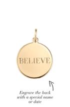 Stella & Dot Signature Engravable Believe Charm - Gold