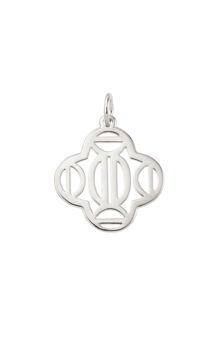 Stella & Dot Clover Alphabet Charm - Silver - D