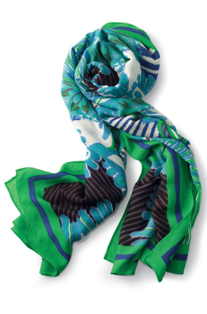 Stella & Dot Union Square Scarf - Spring Green Mixed Print