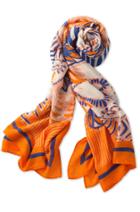 Stella & Dot Union Square Scarf - Fresh Tangerine Mixed Print
