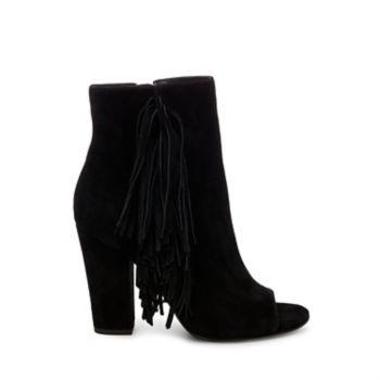 Fringed Black Suede