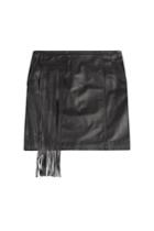 Tamara Mellon Tamara Mellon Leather Skirt With Fringe - Black