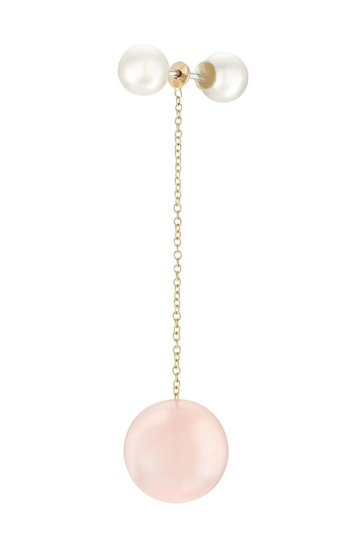 Delfina Delettrez Delfina Delettrez 18kt Yellow Gold Earring With Chalcedony And Pearls