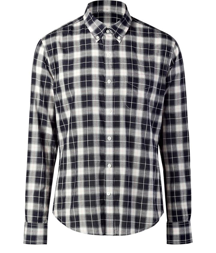 Vince Black And Ivory Plaid Shirt