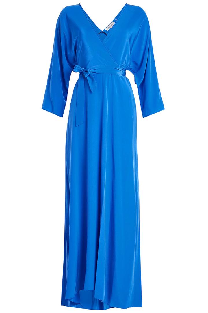 Diane Von Furstenberg Diane Von Furstenberg Floor Length Silk Wrap Dress