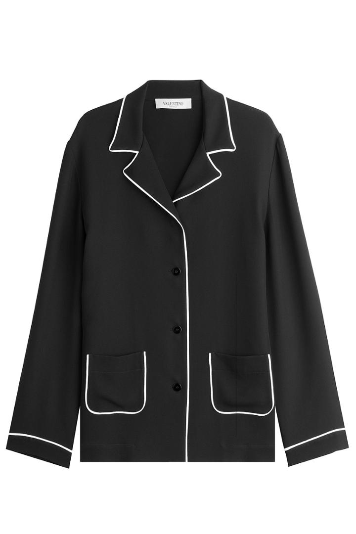 Valentino Valentino Silk Blazer - Black