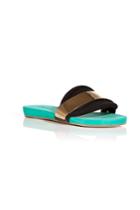 Chloé Chloé Metal Detailed Slides - Turquoise