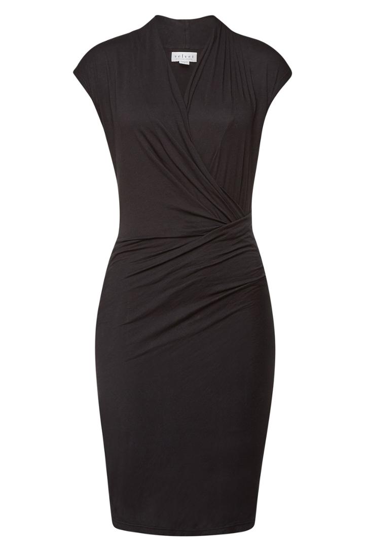 Velvet Velvet Omega Draped Cotton Dress