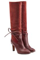 Chloé Chloé Suede And Leather Boots With Side Tie