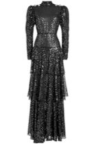 Alessandra Rich Alessandra Rich Sequin Embellished Floor-length Gown With Cut-out Back