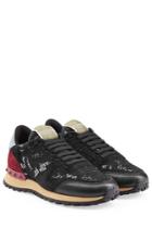 Valentino Valentino Rockstud Sneakers With Leather And Lace - Multicolor