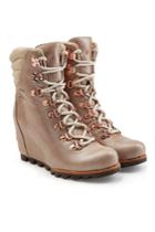 Sorel Sorel Conquest Holiday Wedge Leather Ankle Boots