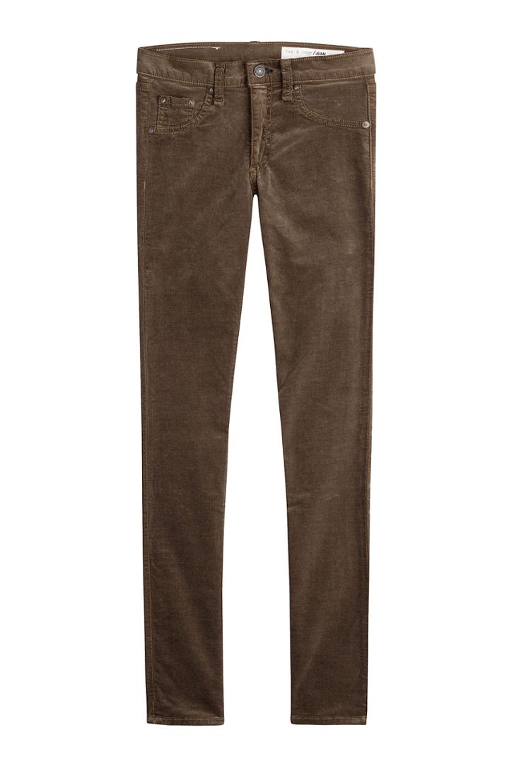 Rag & Bone Rag & Bone Skinny Velvet Pants - Green