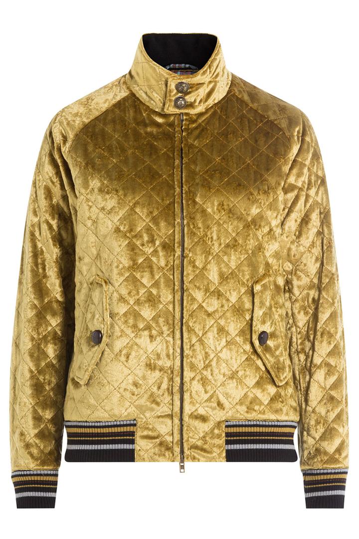 Maison Margiela Maison Margiela Quilted Velvet Bomber Jacket - Gold
