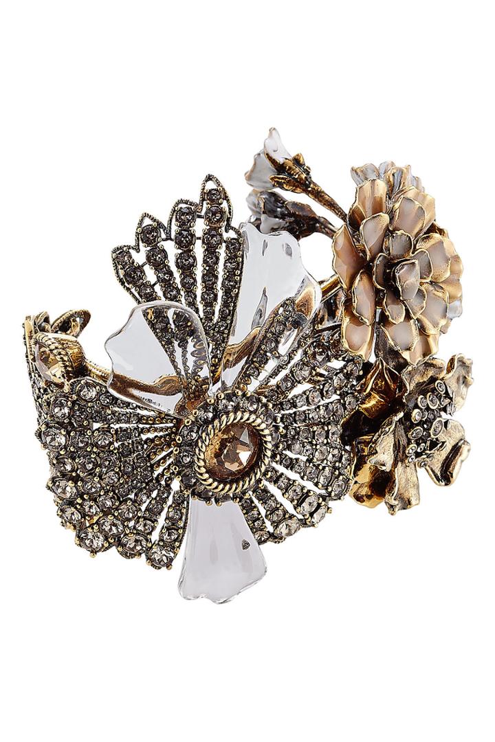 Alexander Mcqueen Alexander Mcqueen Embellished Cuff - Gold