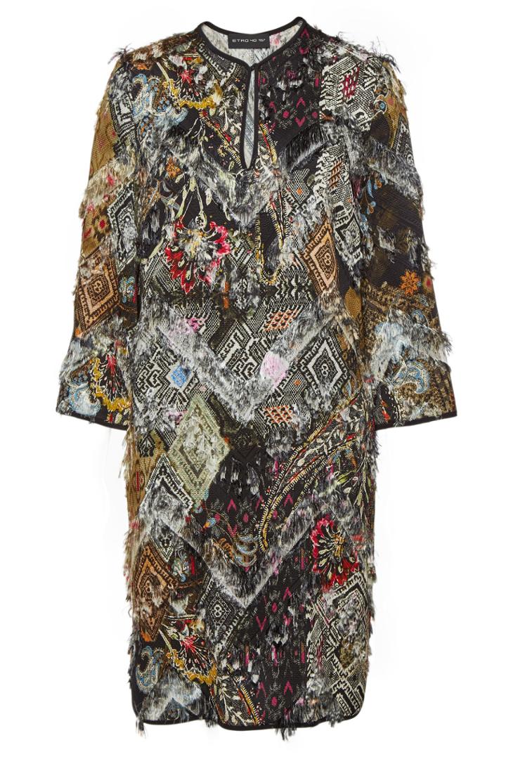 Etro Etro Printed Mini Dress With Fringing