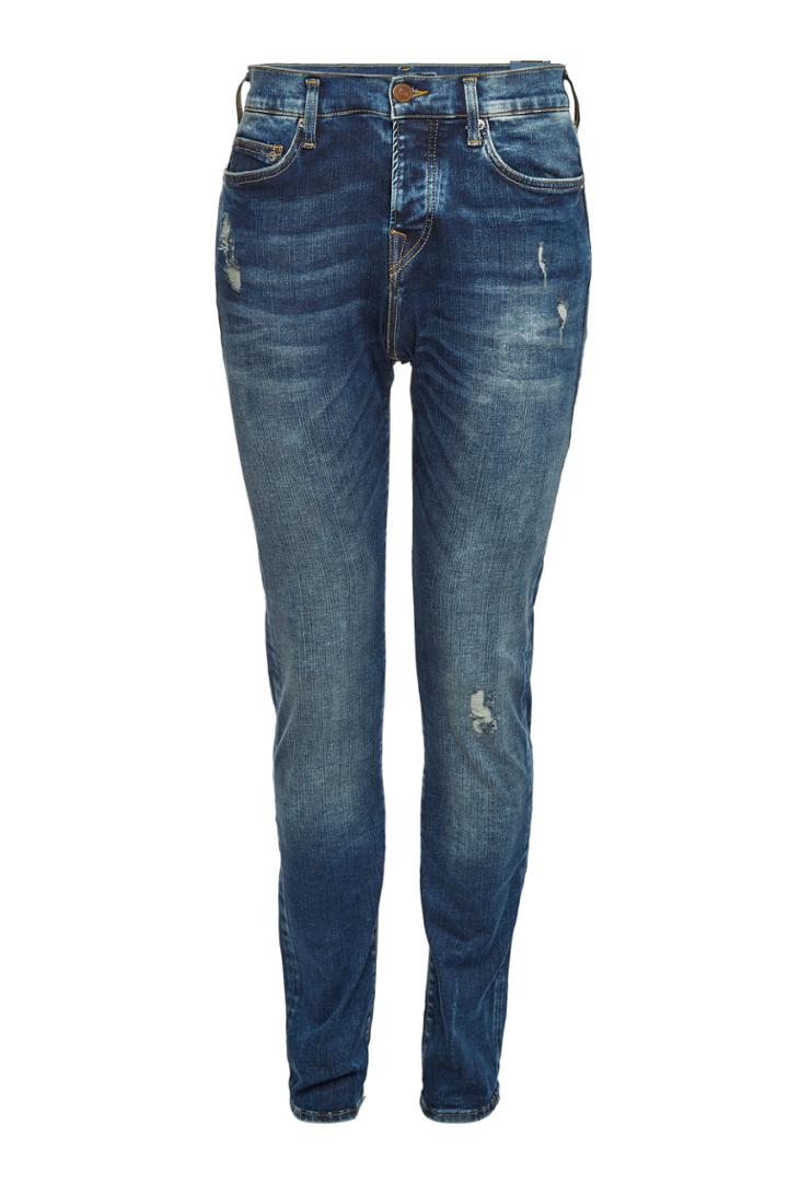 True Religion True Religion Rocco Trueflex Straight Leg Jeans With Distressed Detail