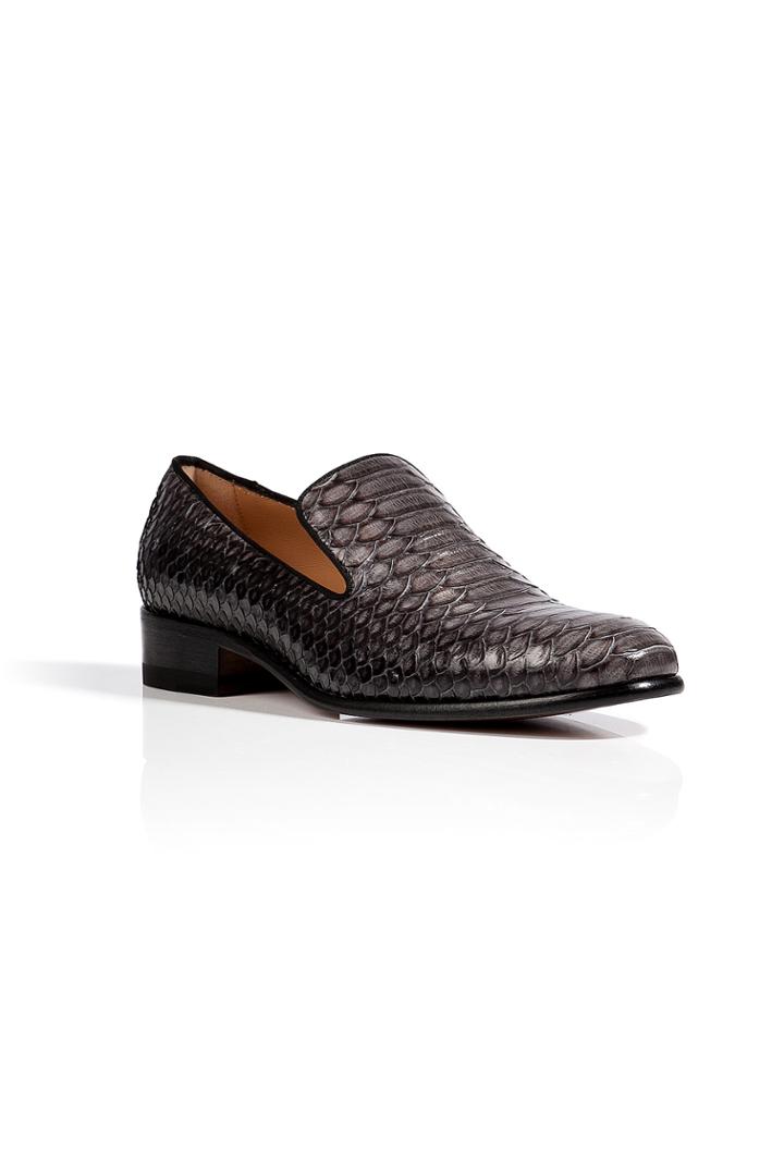 Salvatore Ferragamo Salvatore Ferragamo Python Rimella Loafers In Charcoal - Grey
