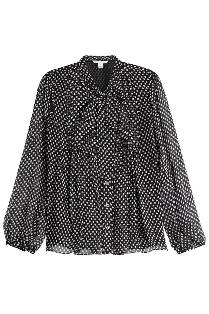Diane Von Furstenberg Diane Von Furstenberg Printed Silk Blouse - Dots