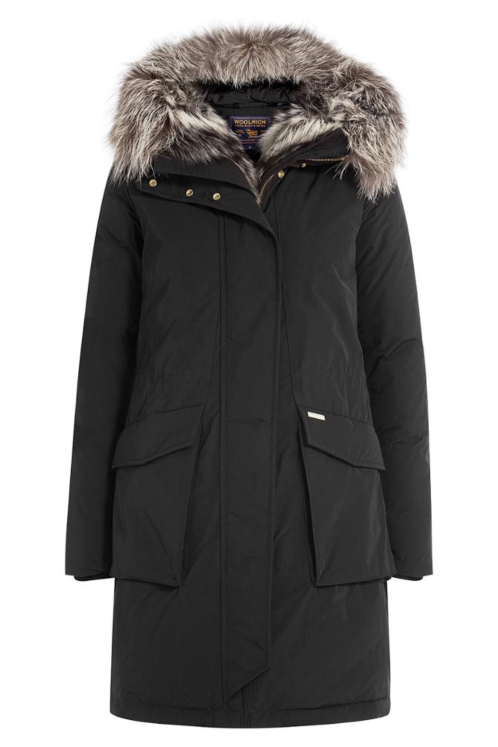 Woolrich Woolrich Military Down Parka Jacket With Fur-trimmed Hood - Black