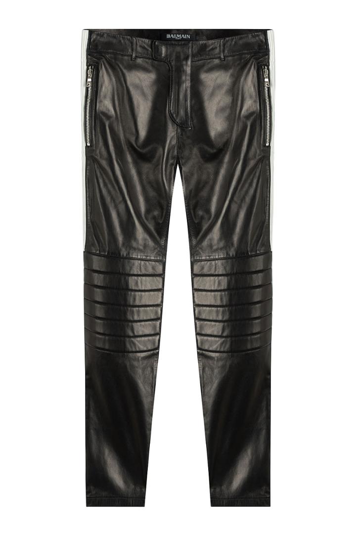 Balmain Balmain Leather Biker Pants - Black