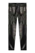 Balmain Balmain Leather Biker Pants - Black
