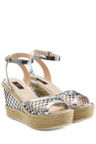 Steffen Schraut Steffen Schraut Leather Wedges With Cut-out Detail - Silver