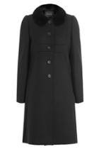 Tara Jarmon Tara Jarmon Coat With Contrast Round Collar - Black