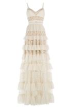 Elie Saab Elie Saab Silk-blend Tiered Lace Gown - White