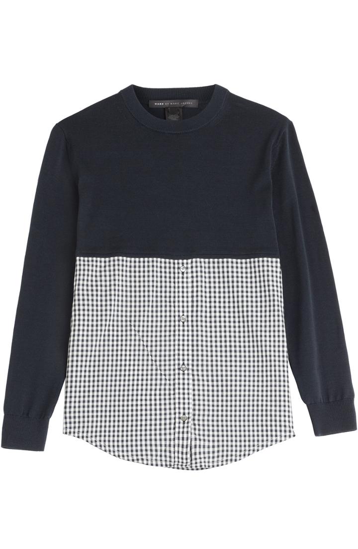 Marc By Marc Jacobs Sweater Button-down Combo Top