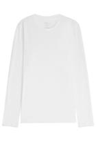 Majestic Majestic Cotton Long Sleeve T-shirt - White