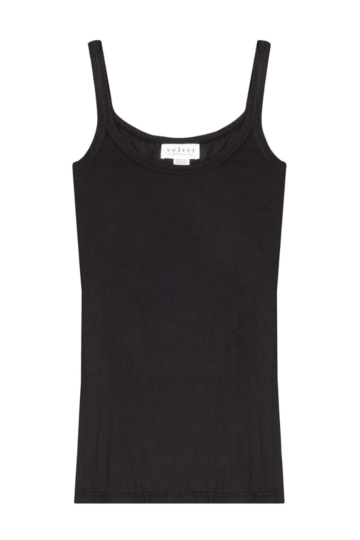 Velvet Velvet Cotton Blend Vest Top - Black