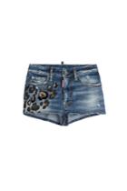 Dsquared2 Dsquared2 Denim Shorts With Leopard Print - Animal Prints