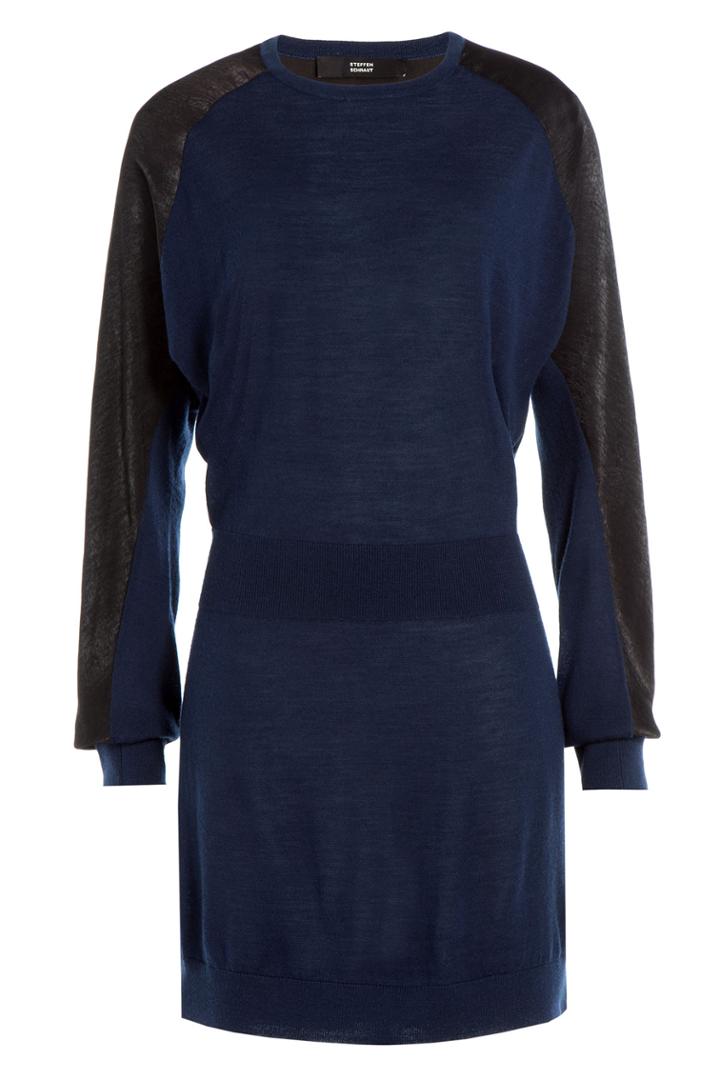 Steffen Schraut Steffen Schraut Patch Merino Wool Knitted Dress - Blue
