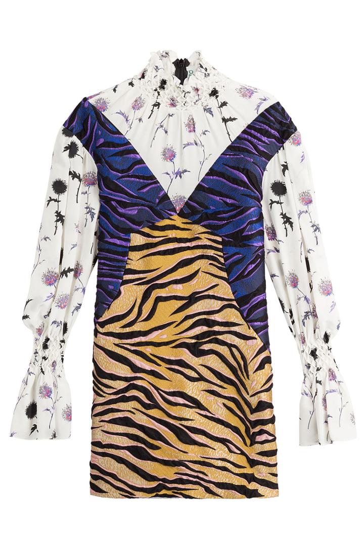 Kenzo Kenzo Printed Dress With Wool And Silk - Beige