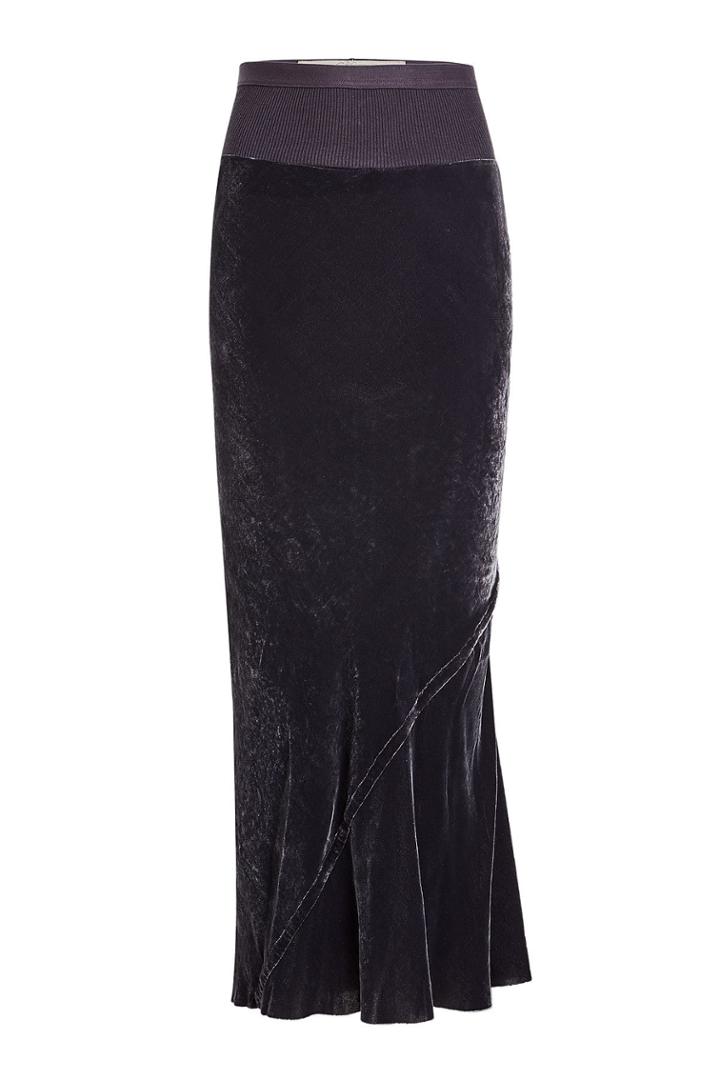 Rick Owens Rick Owens Asymmetric Velvet Skirt