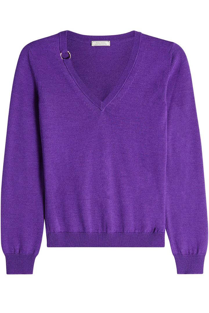 Nina Ricci Nina Ricci Wool Pullover With Silk - Purple