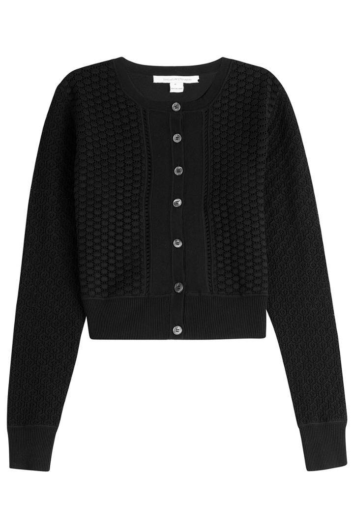 Diane Von Furstenberg Diane Von Furstenberg Silk-cotton Blend Cardigan - Black