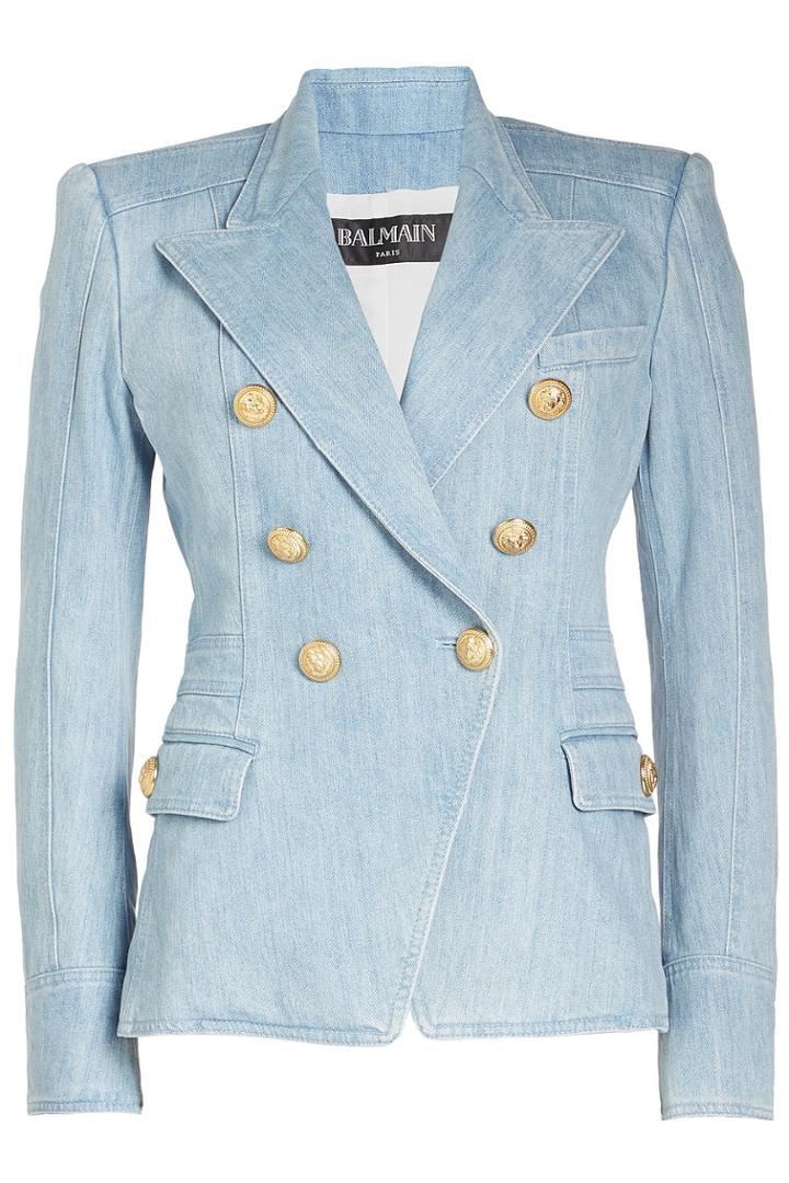 Balmain Balmain Denim Blazer With Embossed Buttons