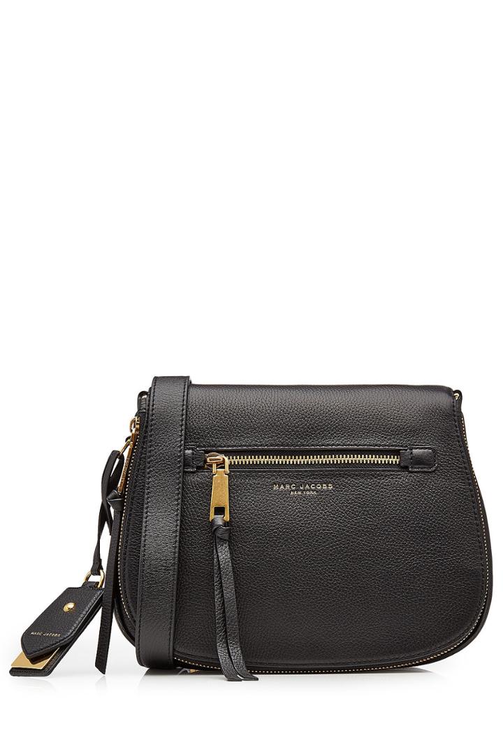 Marc Jacobs Marc Jacobs Recruit Leather Saddle Bag - Black