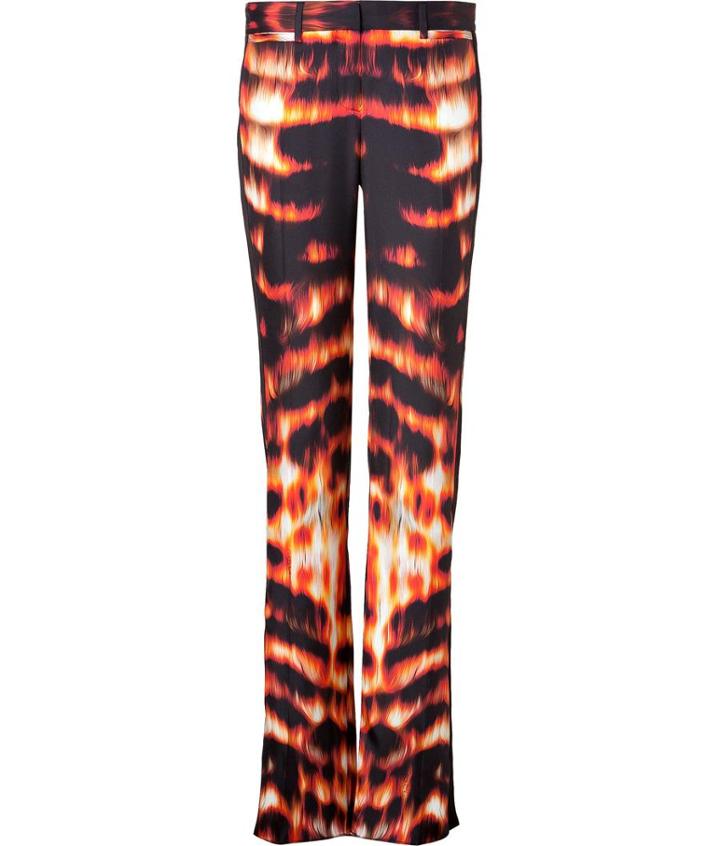 Roberto Cavalli Flame Printed Silk Trousers