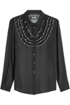 Boutique Moschino Boutique Moschino Crepe Blouse With Ruffled Bib