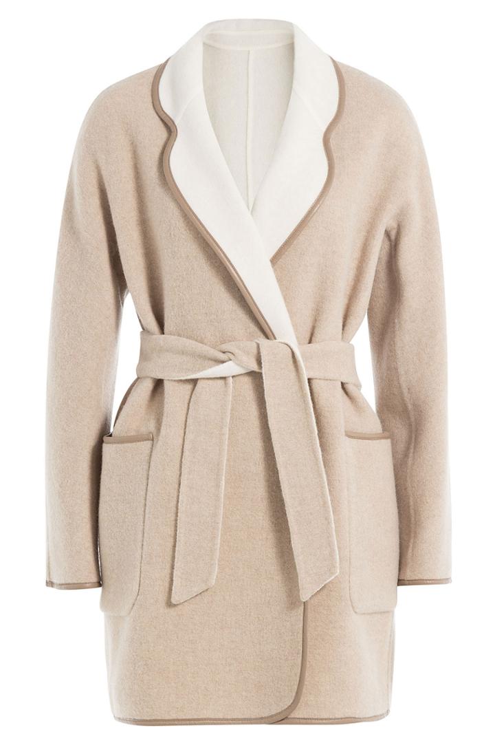 Max Mara Max Mara Reversible Wool Coat With Angora - Beige
