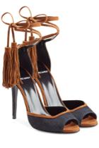Pierre Hardy Pierre Hardy Denim Sandals With Tassel Ankle Tie