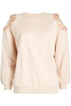 Nina Ricci Nina Ricci Cold-shoulder Cotton Sweatshirt With Sequins