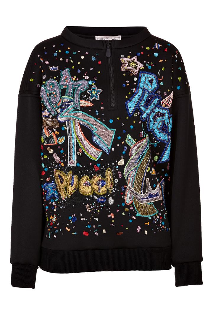 Emilio Pucci Emilio Pucci Beaded Scuba Sweatshirt - Black