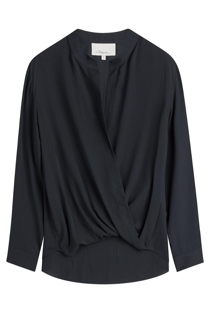 3.1 Phillip Lim 3.1 Phillip Lim Draped Silk Blouse - Blue