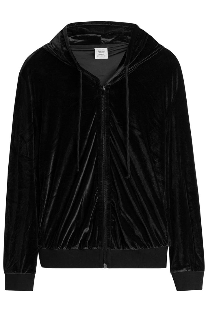Vetements Vetements Velvet Zipped Hoody - Black