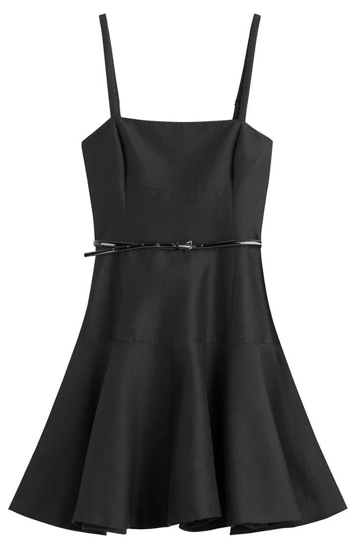 Halston Heritage Cotton Dress With Patent Belt