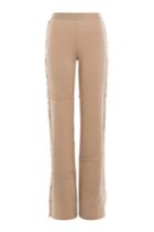Msgm Msgm Virgin Wool Wide Leg Pants With Fringing - Brown